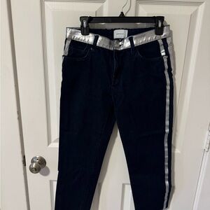 Current/Elliott Silver and Black Skinny Jeans